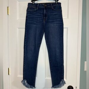 Just Black Denim Mid-Rise Fringe Skinny Jean